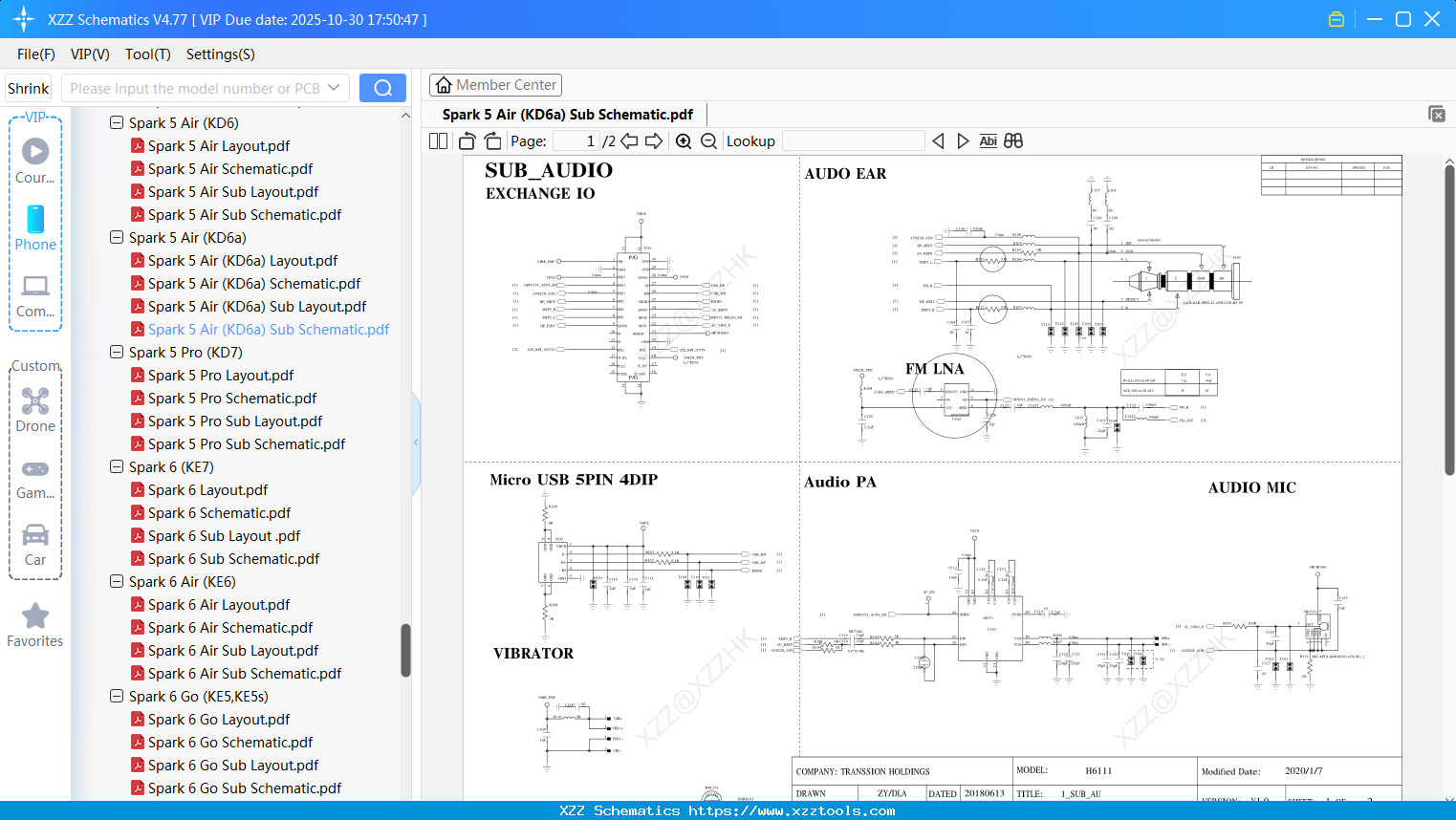 Tecno Spark 5 Air (KD6a) Sub Schematic